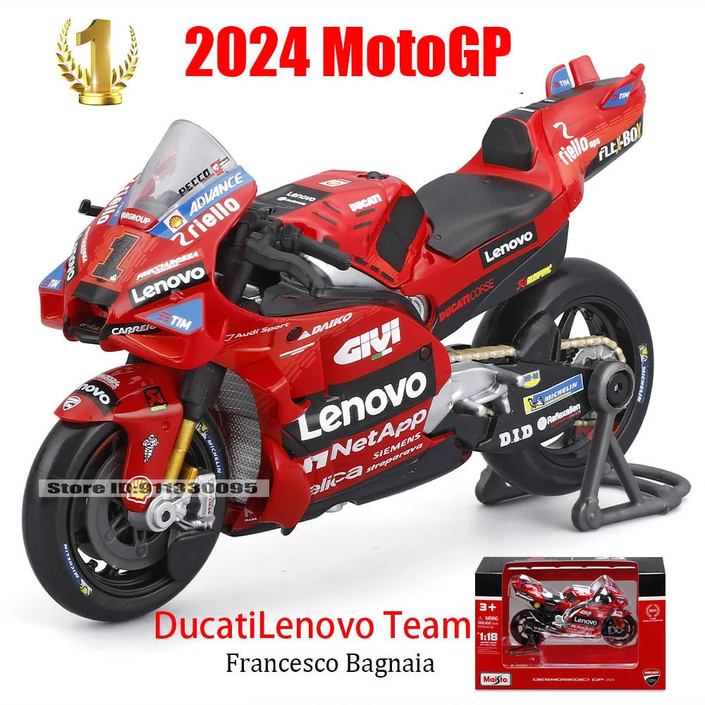 Maisto 1:18 NEW 2024 DucatiLenovo Team Moto GP #1 Francesco Bagnaia Authorized genuine die-casting alloy motorcycle model toys
