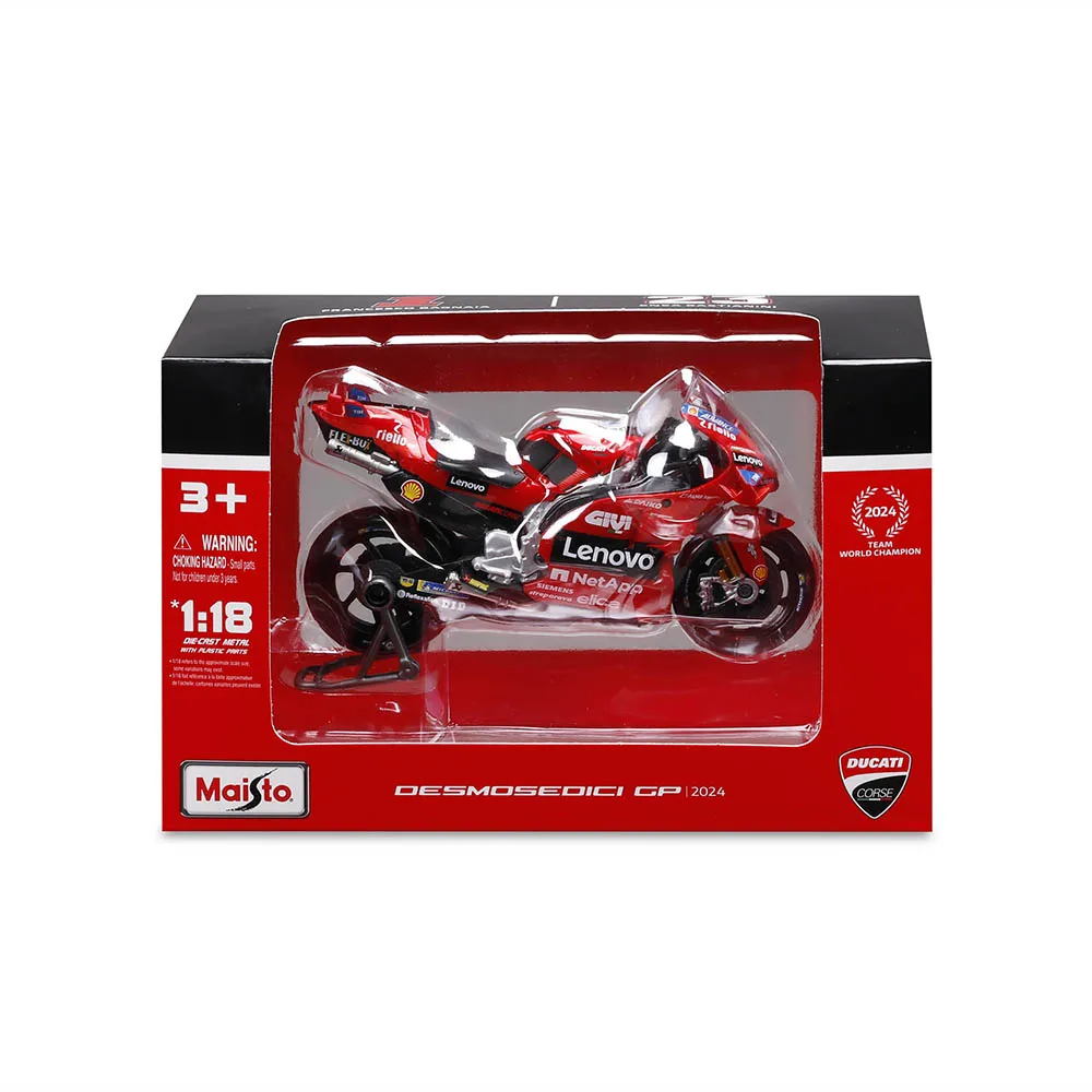 Maisto 1:18 NEW 2024 DucatiLenovo Team Moto GP #1 Francesco Bagnaia Authorized genuine die-casting alloy motorcycle model toys