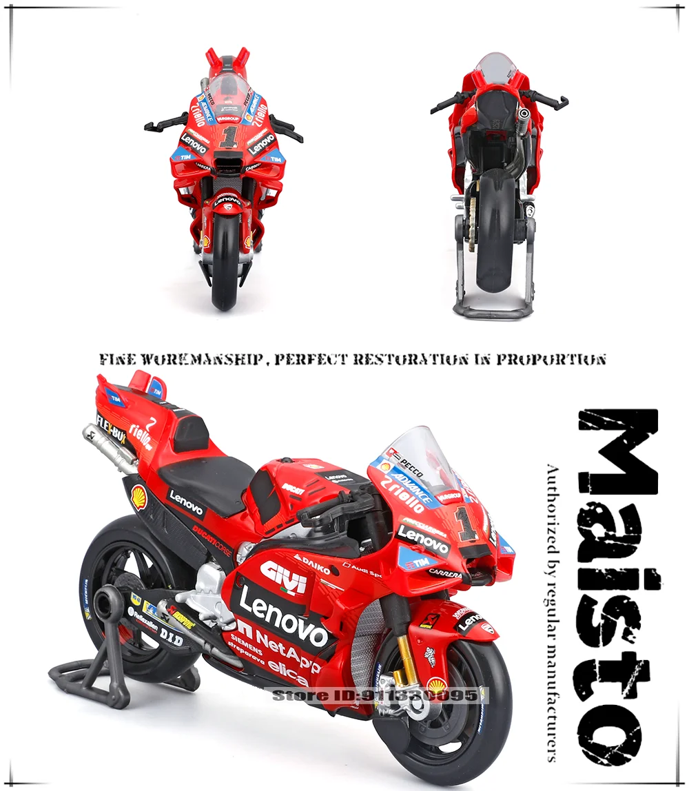 Maisto 1:18 NEW 2024 DucatiLenovo Team Moto GP #1 Francesco Bagnaia Authorized genuine die-casting alloy motorcycle model toys