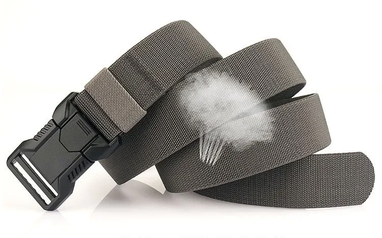 New Aluminum Alloy Quick Release Pluggable Buckle Elastic Belts for Men Durable Tactical Belt Cowboy Outdoor Army Belt Hunting