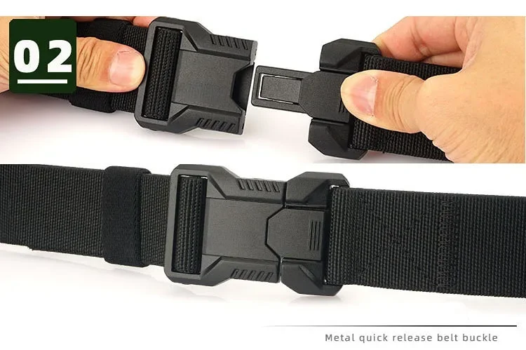 New Aluminum Alloy Quick Release Pluggable Buckle Elastic Belts for Men Durable Tactical Belt Cowboy Outdoor Army Belt Hunting