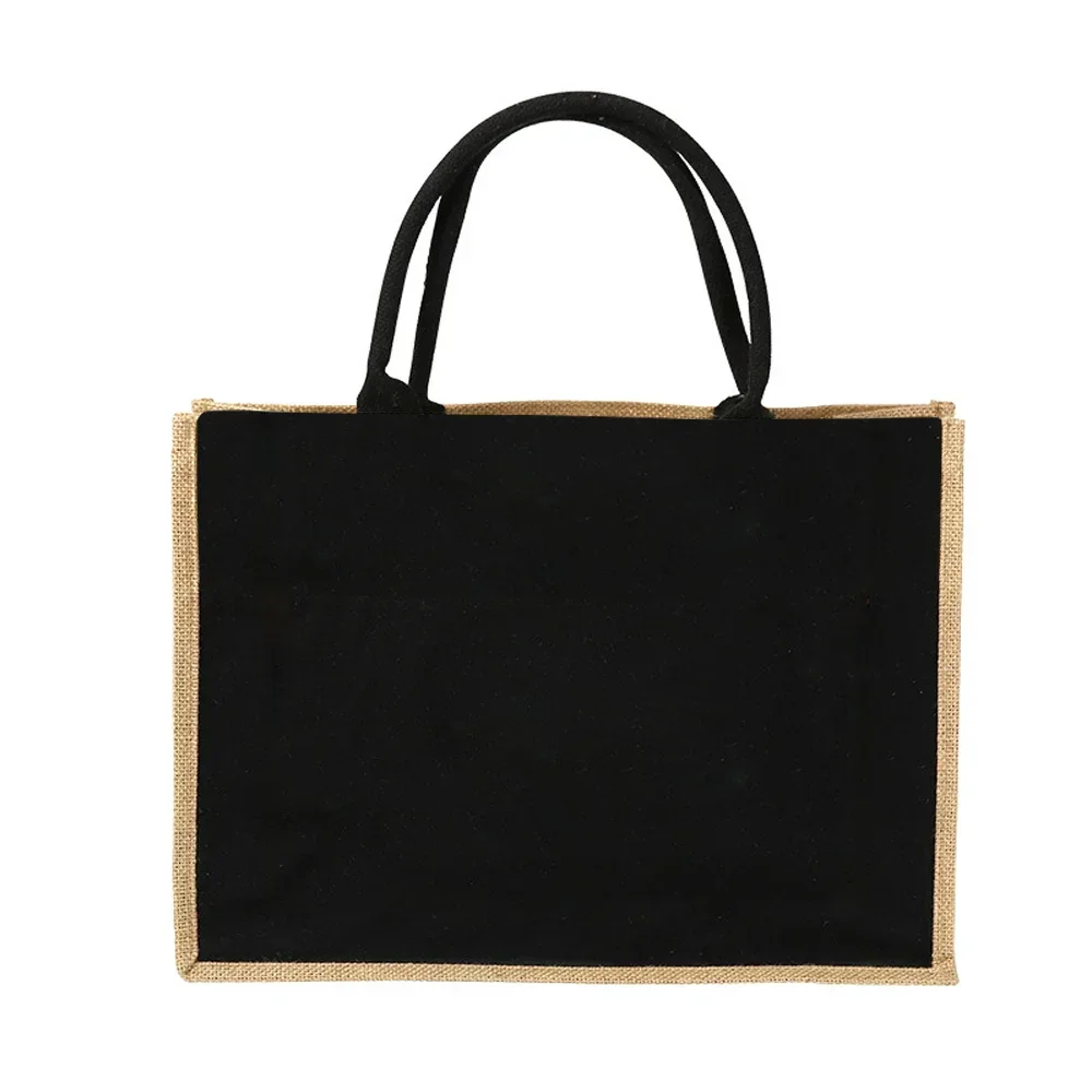 Jute Handbag Shoulder Bag Gold Letters Sacks Jute Imitation Bags Women Shopping Pouch Designer Laminated Bags Dark