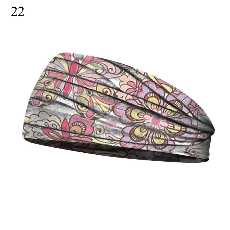 Boho Turbans Yoga Elastic Head Wrap Women Headband Wide Hairbands Headwear Floral Bandanas Fashion Hair Band Accessories YZL05-2
