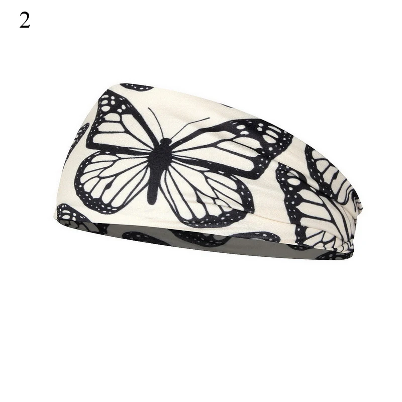 Boho Turbans Yoga Elastic Head Wrap Women Headband Wide Hairbands Headwear Floral Bandanas Fashion Hair Band Accessories YZL05-2