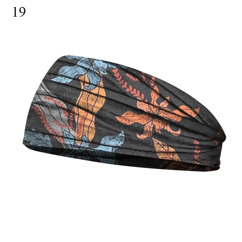 Boho Turbans Yoga Elastic Head Wrap Women Headband Wide Hairbands Headwear Floral Bandanas Fashion Hair Band Accessories YZL05-2
