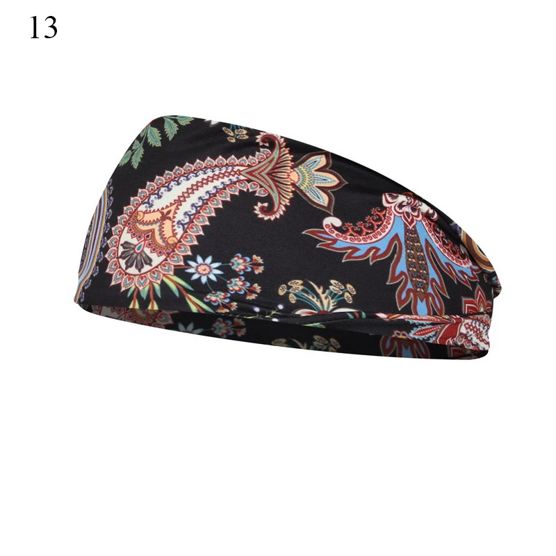 Boho Turbans Yoga Elastic Head Wrap Women Headband Wide Hairbands Headwear Floral Bandanas Fashion Hair Band Accessories YZL05-2