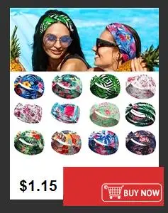 Boho Turbans Yoga Elastic Head Wrap Women Headband Wide Hairbands Headwear Floral Bandanas Fashion Hair Band Accessories YZL05-2