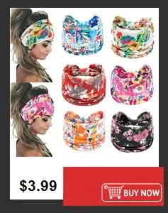 Boho Turbans Yoga Elastic Head Wrap Women Headband Wide Hairbands Headwear Floral Bandanas Fashion Hair Band Accessories YZL05-2