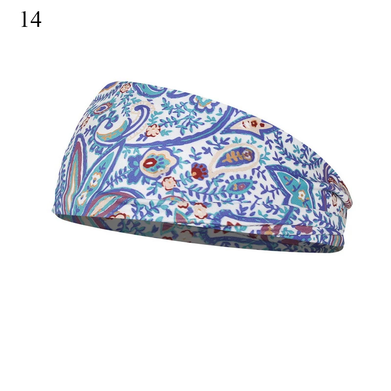 Boho Turbans Yoga Elastic Head Wrap Women Headband Wide Hairbands Headwear Floral Bandanas Fashion Hair Band Accessories YZL05-2
