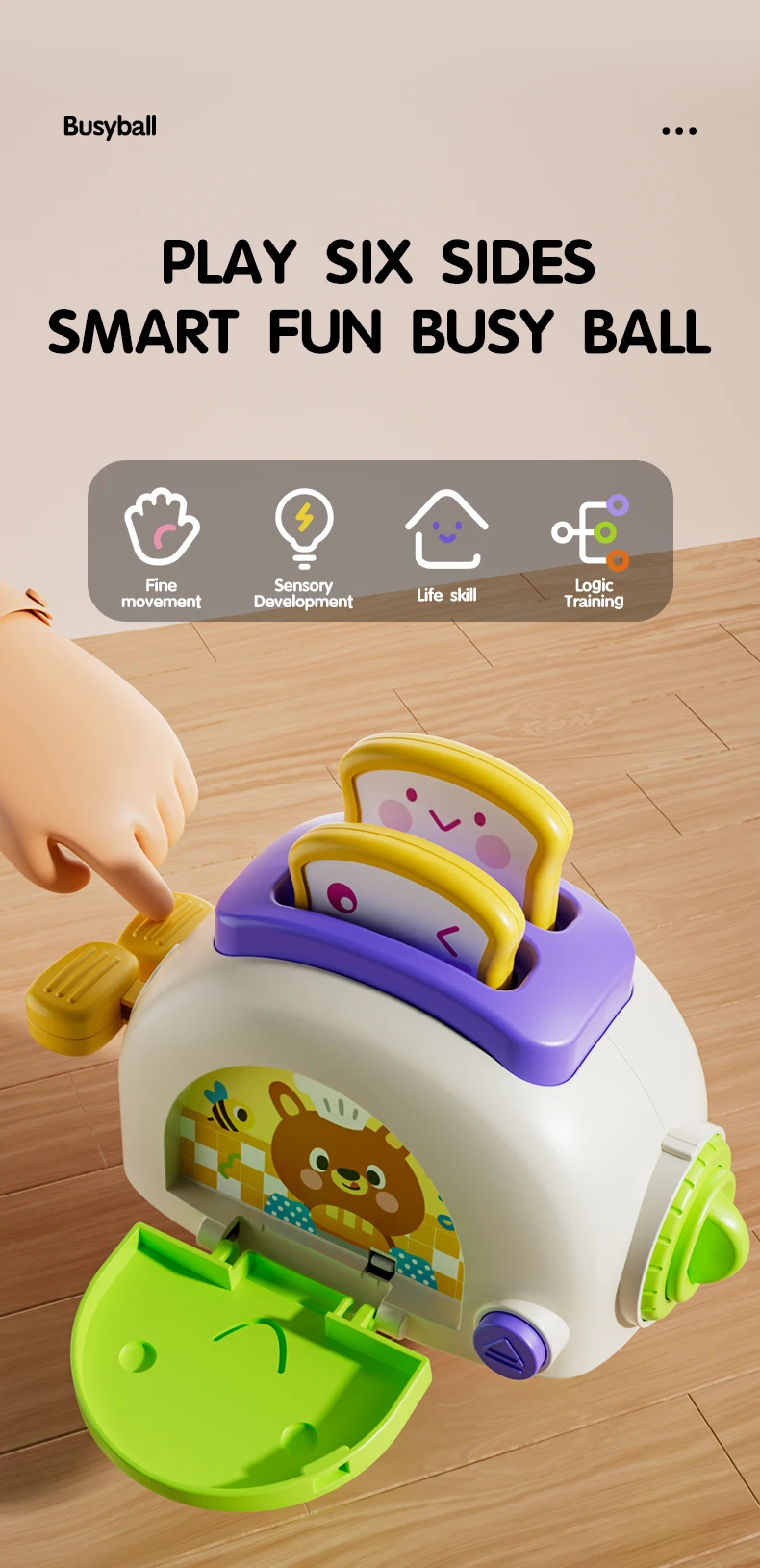 Baby Montessori Busy Board Sensory Busy Board Baby Practice Skills Activity Cube Early Educational Travel Toys For Toddlers 1-3