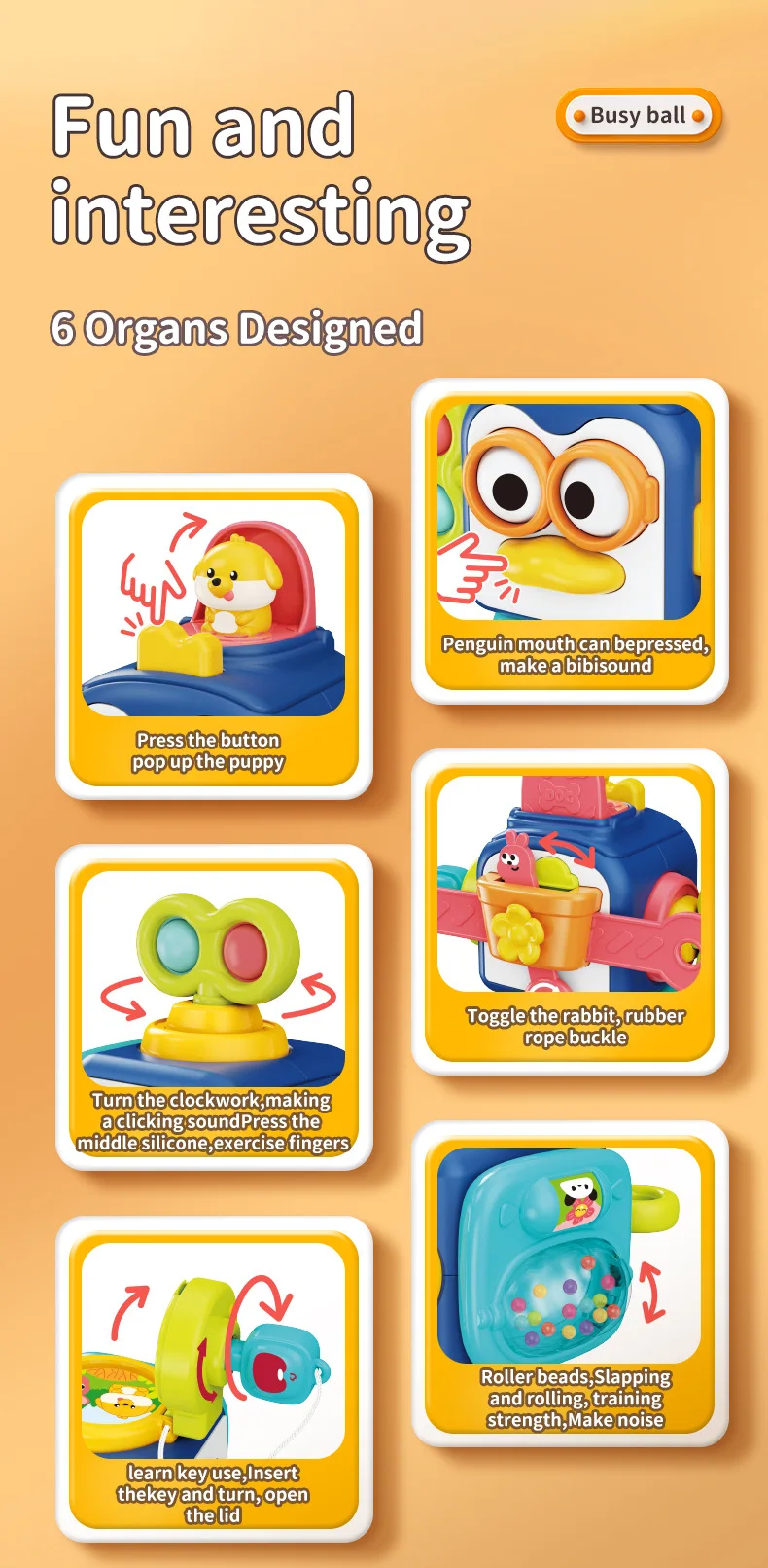 Baby Montessori Busy Board Sensory Busy Board Baby Practice Skills Activity Cube Early Educational Travel Toys For Toddlers 1-3