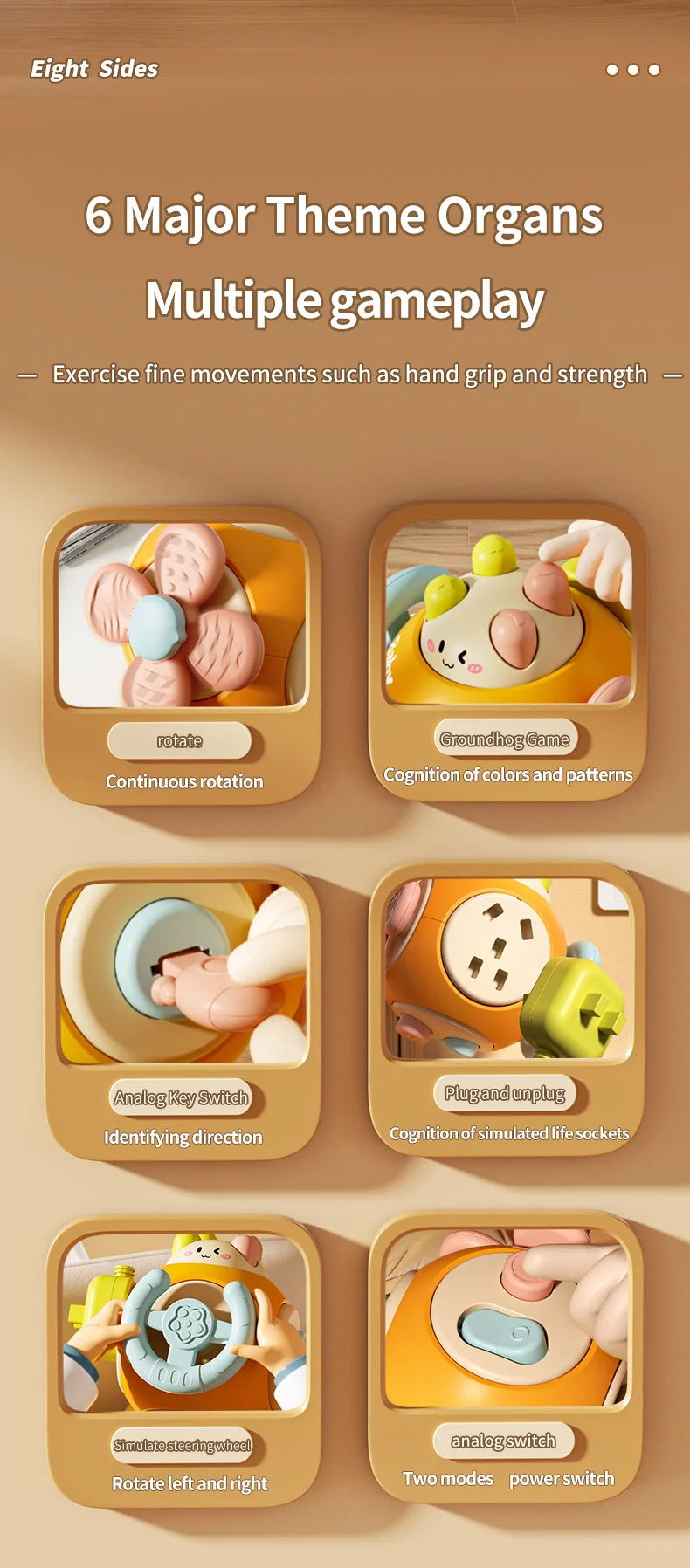 Baby Montessori Busy Board Sensory Busy Board Baby Practice Skills Activity Cube Early Educational Travel Toys For Toddlers 1-3