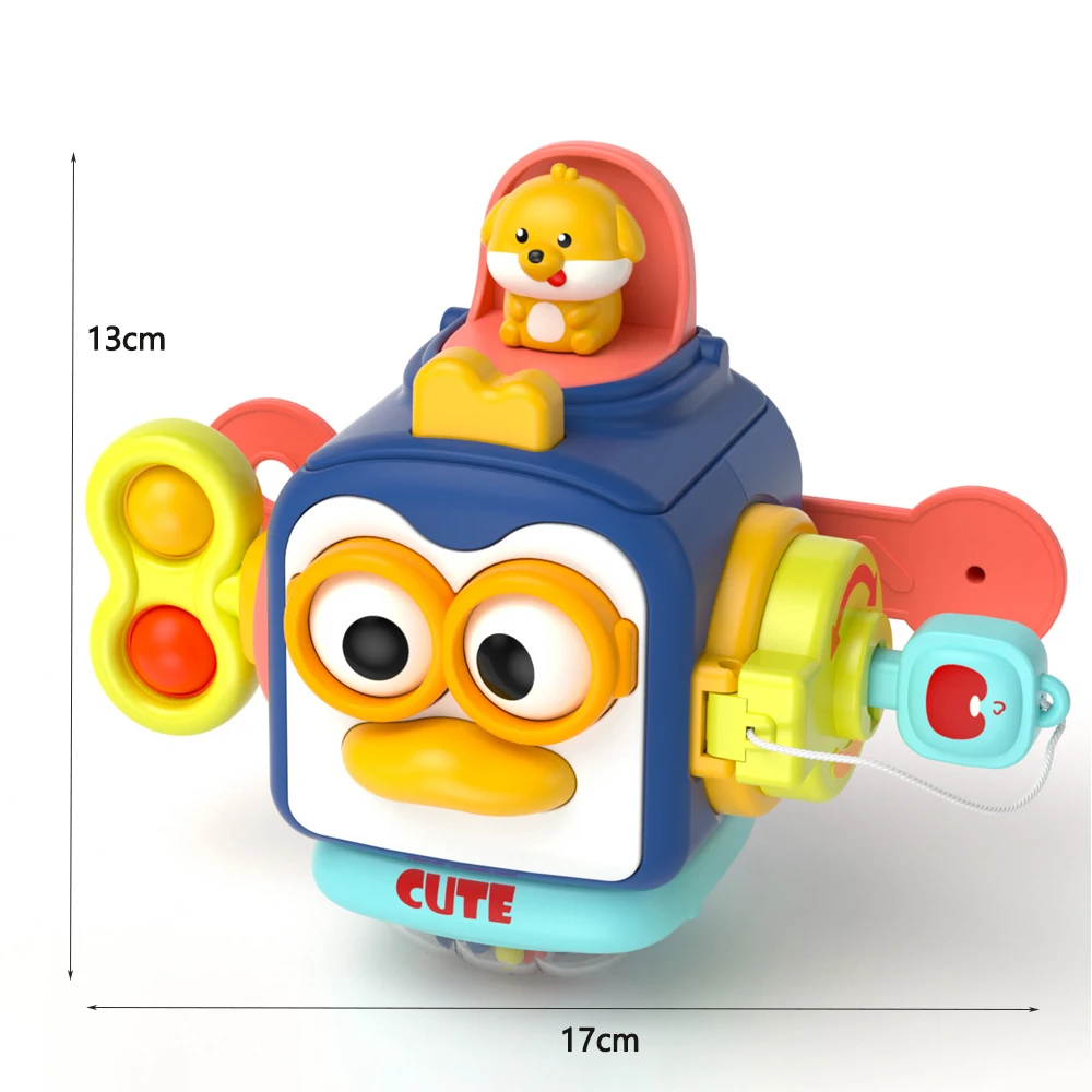 Baby Montessori Busy Board Sensory Busy Board Baby Practice Skills Activity Cube Early Educational Travel Toys For Toddlers 1-3