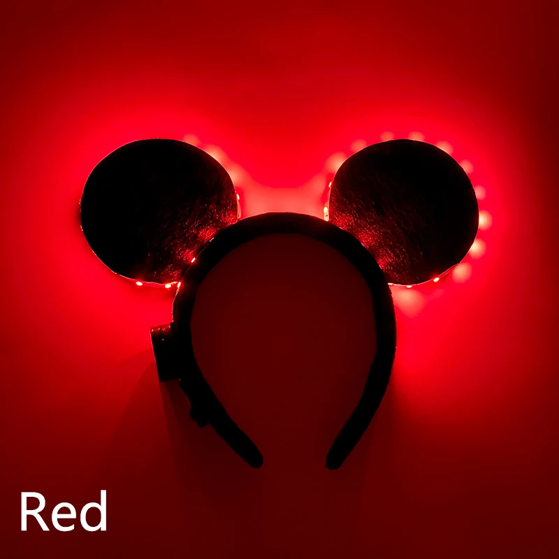 1pc Lovely Glowing Light Up Mouse Ears Headbands LED Neon Mickey Hairband Boy Girls Luminous Headbands Cosplay Hair Accessories