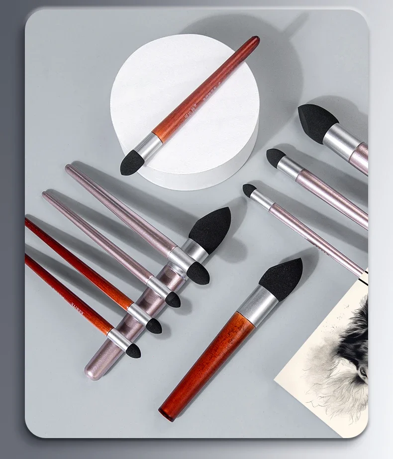 Sketch Pen Brush Artist Blending Pen Washable Rubbing Sponge Wipe Clean Tool Set Reusable Drawing Processing Rendering Eraser
