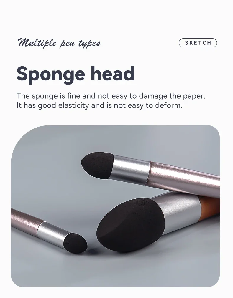 Sketch Pen Brush Artist Blending Pen Washable Rubbing Sponge Wipe Clean Tool Set Reusable Drawing Processing Rendering Eraser
