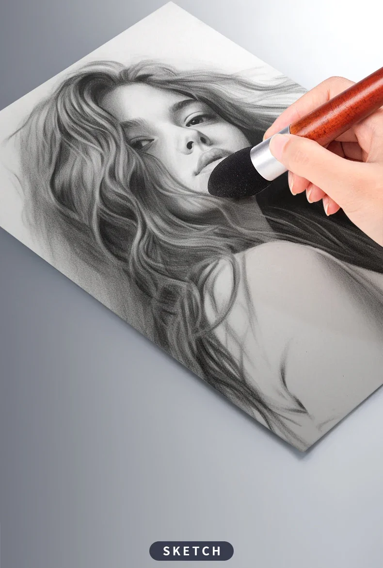 Sketch Pen Brush Artist Blending Pen Washable Rubbing Sponge Wipe Clean Tool Set Reusable Drawing Processing Rendering Eraser