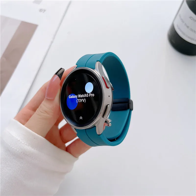Original Silicone Band For Samsung Galaxy Watch 7 6 5 4 FE 44mm 40mm/5 Pro 45mm Magnetic Bracelet Watch6 Classic 43mm 47mm Strap