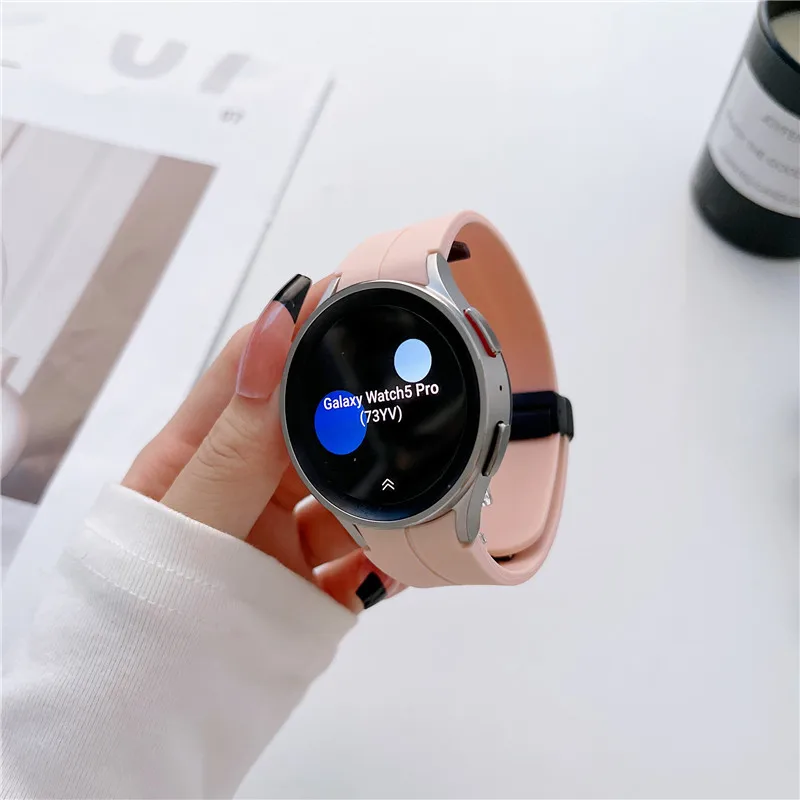 Original Silicone Band For Samsung Galaxy Watch 7 6 5 4 FE 44mm 40mm/5 Pro 45mm Magnetic Bracelet Watch6 Classic 43mm 47mm Strap