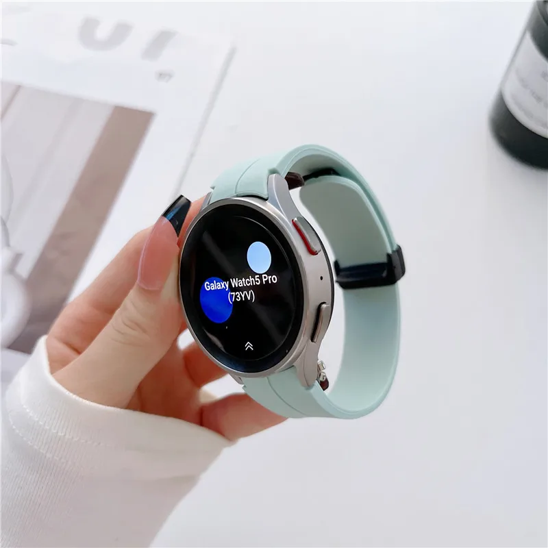 Original Silicone Band For Samsung Galaxy Watch 7 6 5 4 FE 44mm 40mm/5 Pro 45mm Magnetic Bracelet Watch6 Classic 43mm 47mm Strap