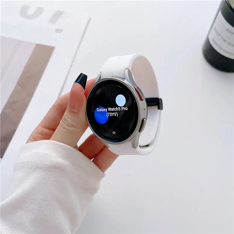 Original Silicone Band For Samsung Galaxy Watch 7 6 5 4 FE 44mm 40mm/5 Pro 45mm Magnetic Bracelet Watch6 Classic 43mm 47mm Strap