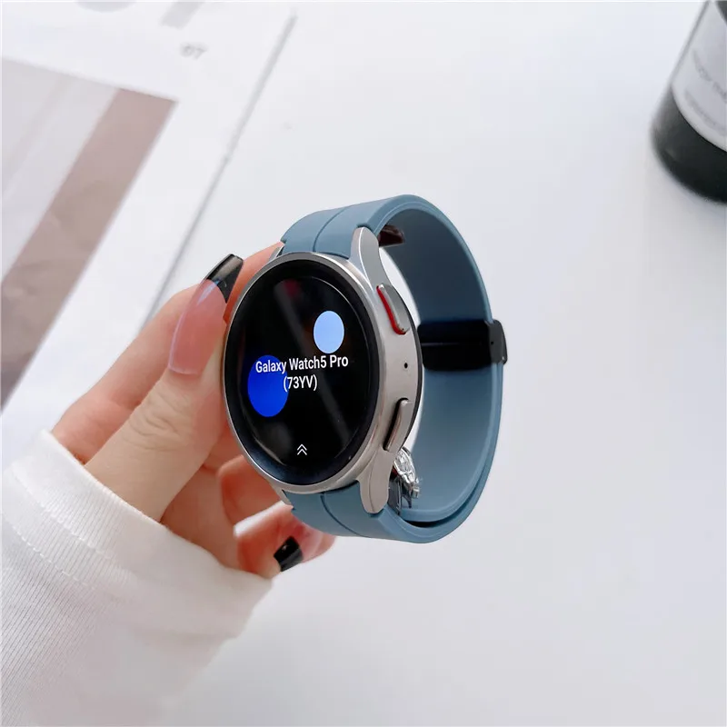 Original Silicone Band For Samsung Galaxy Watch 7 6 5 4 FE 44mm 40mm/5 Pro 45mm Magnetic Bracelet Watch6 Classic 43mm 47mm Strap