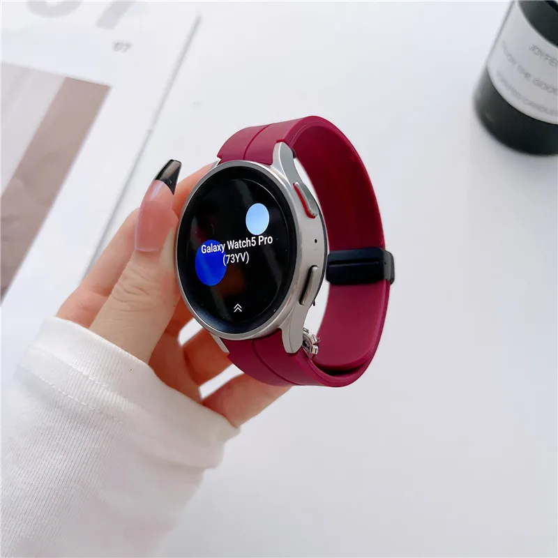 Original Silicone Band For Samsung Galaxy Watch 7 6 5 4 FE 44mm 40mm/5 Pro 45mm Magnetic Bracelet Watch6 Classic 43mm 47mm Strap