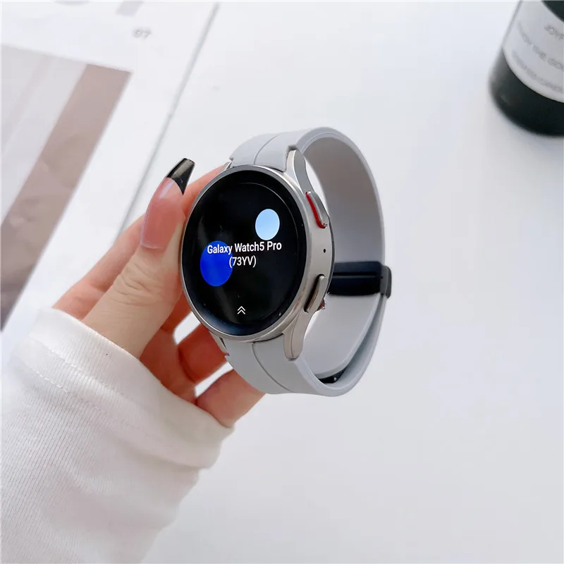 Original Silicone Band For Samsung Galaxy Watch 7 6 5 4 FE 44mm 40mm/5 Pro 45mm Magnetic Bracelet Watch6 Classic 43mm 47mm Strap