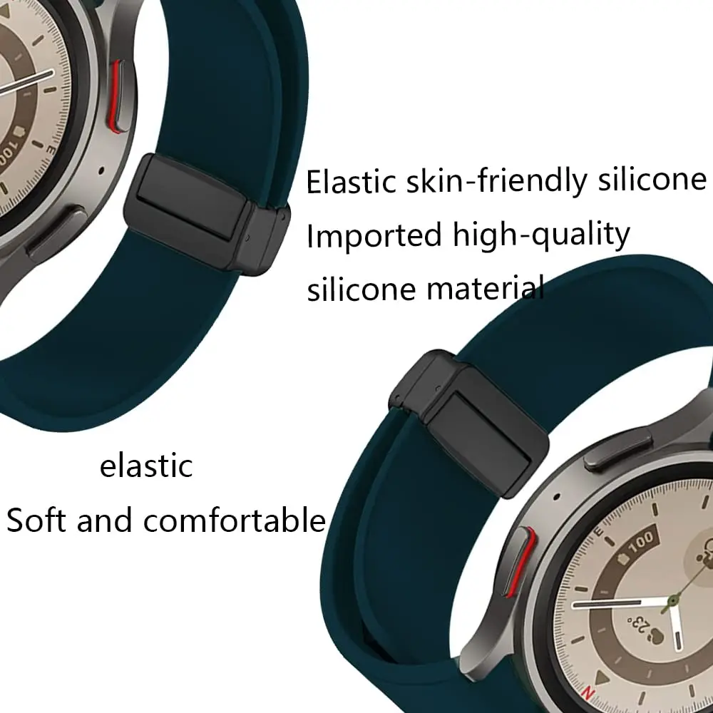 Original Silicone Band For Samsung Galaxy Watch 7 6 5 4 FE 44mm 40mm/5 Pro 45mm Magnetic Bracelet Watch6 Classic 43mm 47mm Strap