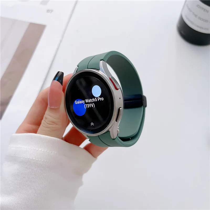 Original Silicone Band For Samsung Galaxy Watch 7 6 5 4 FE 44mm 40mm/5 Pro 45mm Magnetic Bracelet Watch6 Classic 43mm 47mm Strap