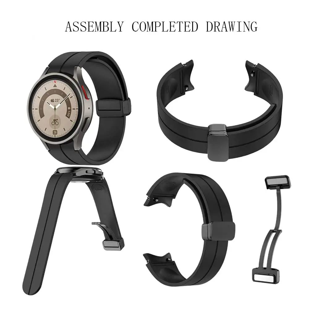 Original Silicone Band For Samsung Galaxy Watch 7 6 5 4 FE 44mm 40mm/5 Pro 45mm Magnetic Bracelet Watch6 Classic 43mm 47mm Strap