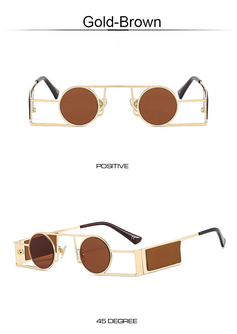 Fashion Punk Round Sunglasses Women Luxury Brand Vintage Metal Frame Sun Glasses Female Classic Gradient Eyewear UV400 Driver