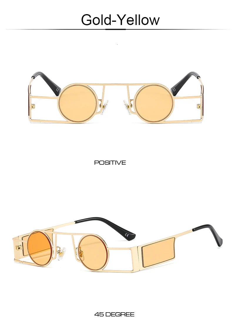 Fashion Punk Round Sunglasses Women Luxury Brand Vintage Metal Frame Sun Glasses Female Classic Gradient Eyewear UV400 Driver
