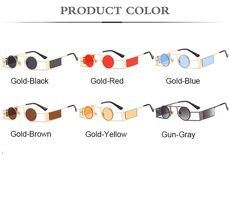 Fashion Punk Round Sunglasses Women Luxury Brand Vintage Metal Frame Sun Glasses Female Classic Gradient Eyewear UV400 Driver