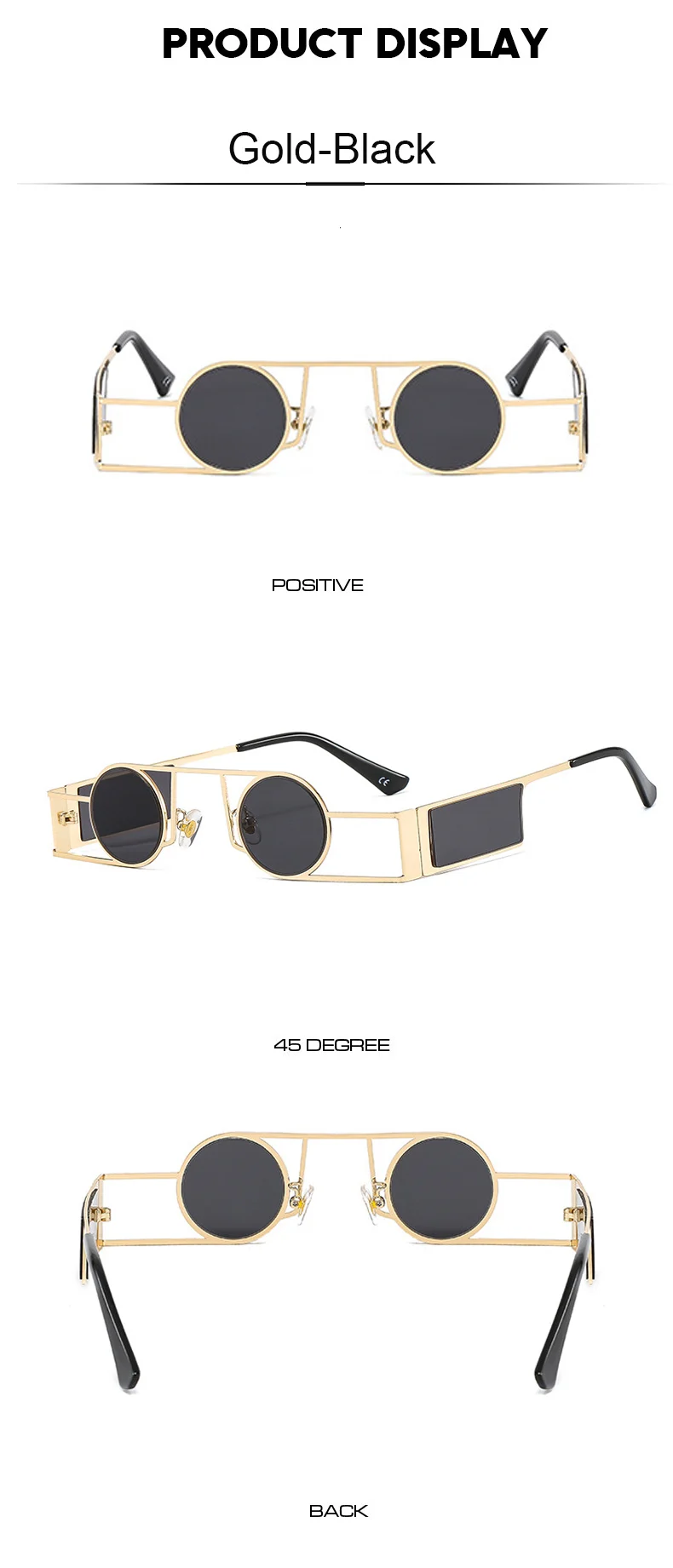 Fashion Punk Round Sunglasses Women Luxury Brand Vintage Metal Frame Sun Glasses Female Classic Gradient Eyewear UV400 Driver