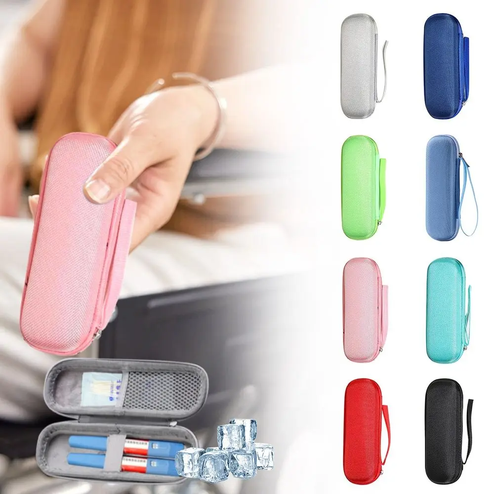 Portable EVA Insulin Cooling Bag Thermal Insulated Waterproof Insulin Cooler Solid Color Medicine Travel Cooler Diabetics