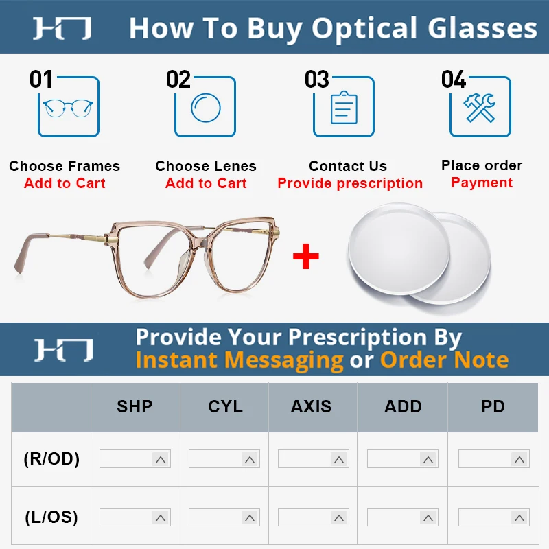 CLLOIO TR90 Women Anti blue Blocking Reading Eyeglass Fashion Oversize Cat Eye Frame Photochromic Prescription Optical Glasse