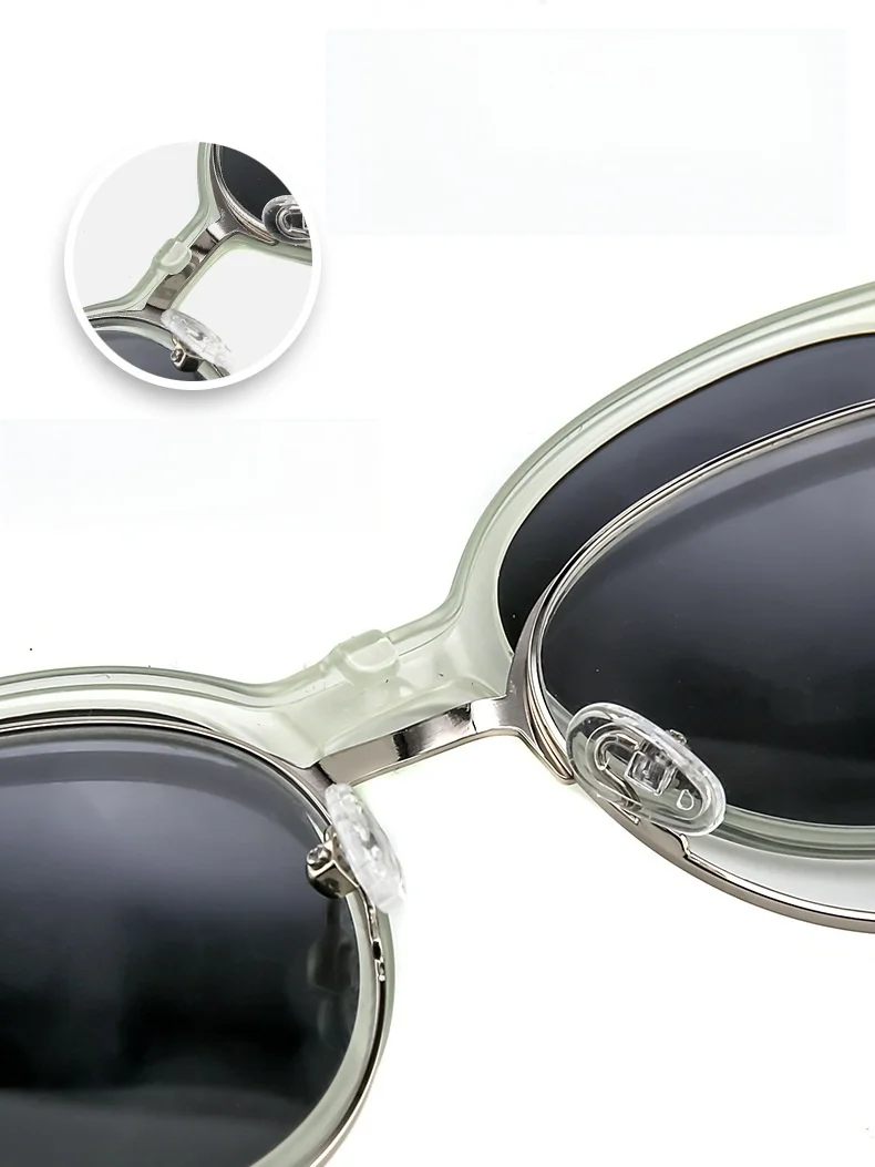 F·DRACON Alloy Frame New Polarized Magnetic 2-in-1 Round Women's Frame Driving Fishing Optical Prescription Sunglasses Men 2262