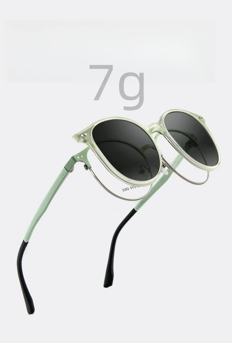 F·DRACON Alloy Frame New Polarized Magnetic 2-in-1 Round Women's Frame Driving Fishing Optical Prescription Sunglasses Men 2262