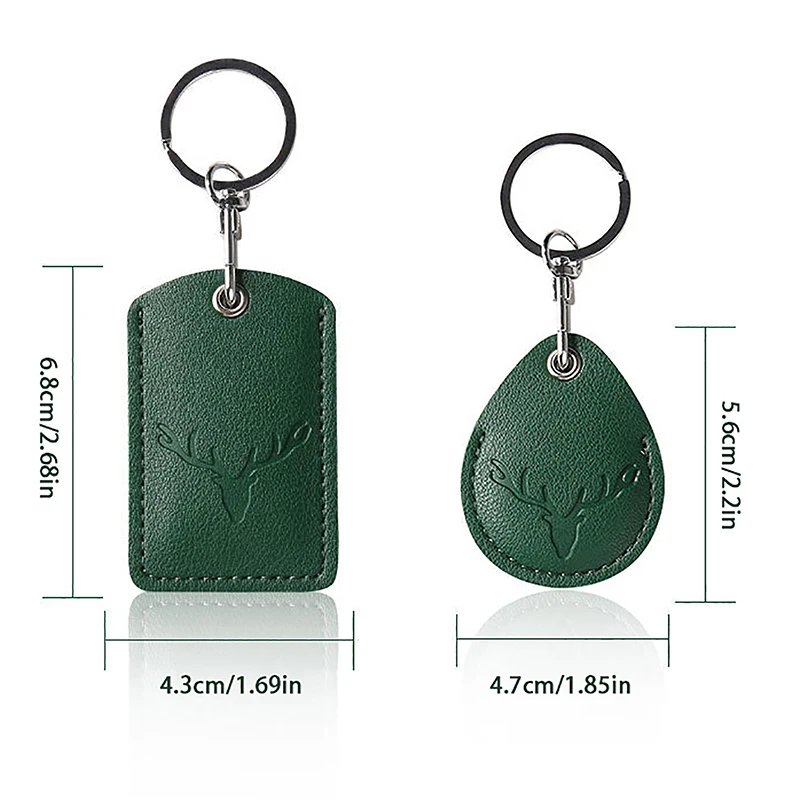 Access Card Case Leather Card Holder Keychain Key Ring Door Lock Access Tags ID Card Case Keychain Access Card Bag