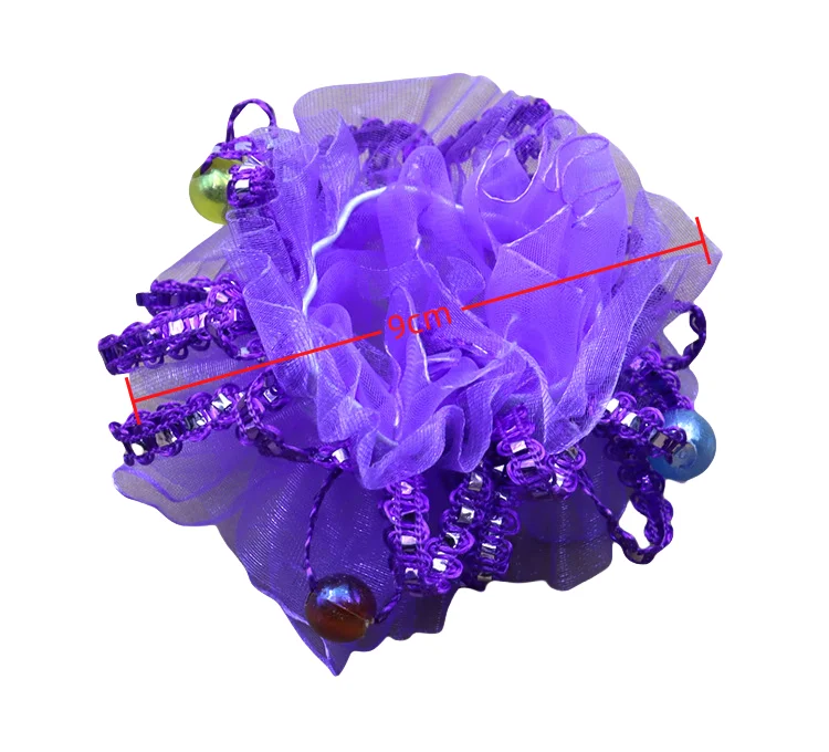 Children Dance Hair Accessories Headdress Flower Performance Cute Lace Little Princess Solid Color Edge Wrist Flower Hair Ties