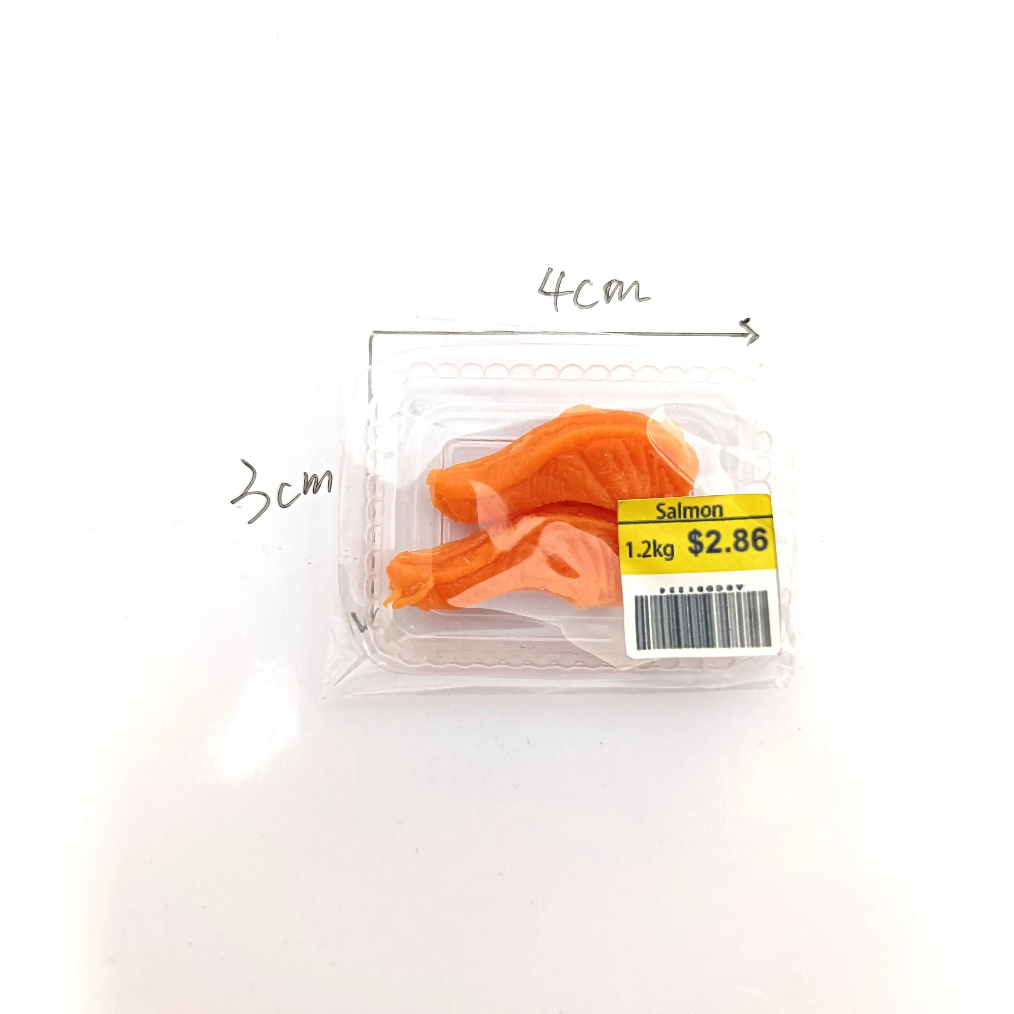 New Miniature Supermarket food simulation beefsteak salmon Bacon beef roll for Doll House Mini Kitchen Birthday/Christmas gifts