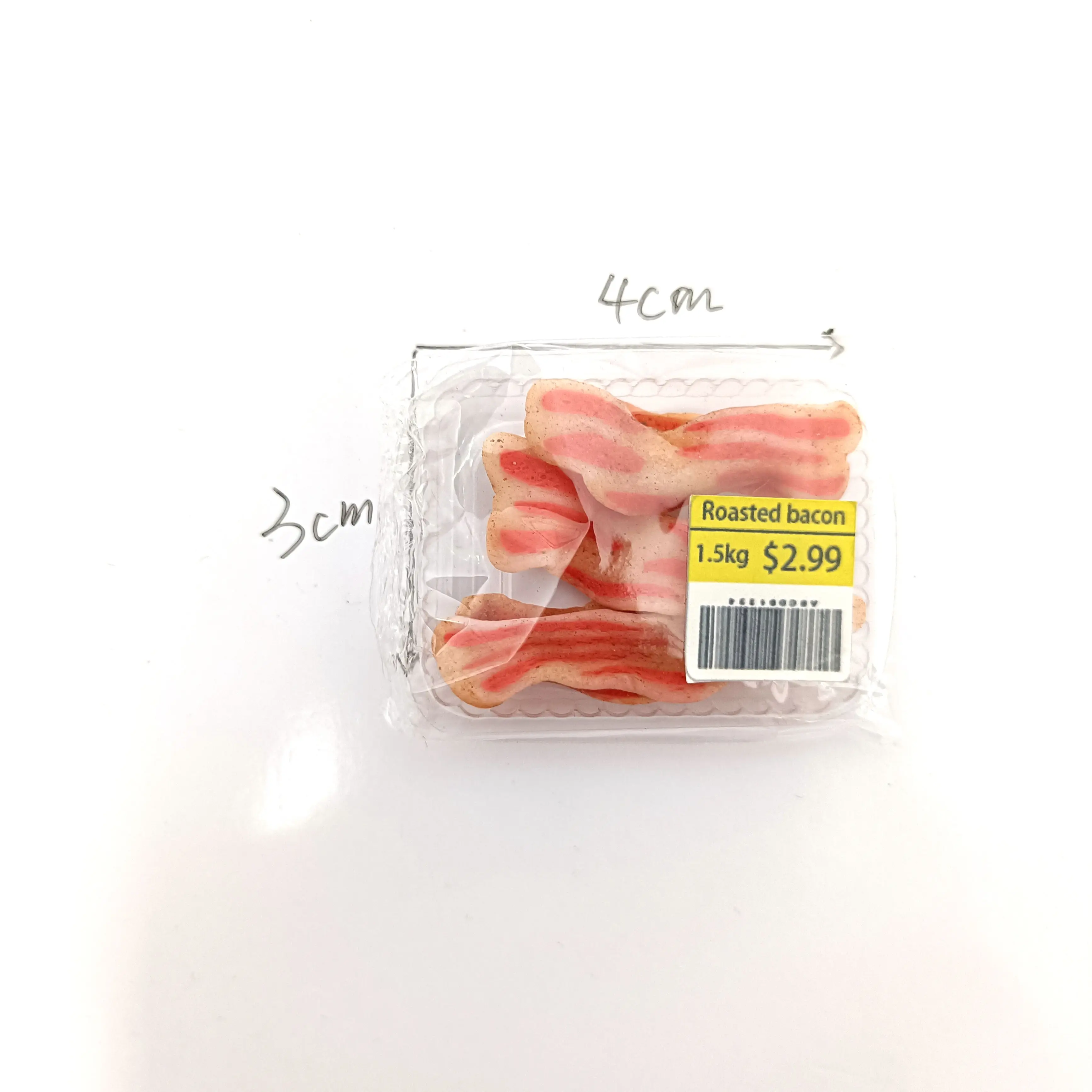 New Miniature Supermarket food simulation beefsteak salmon Bacon beef roll for Doll House Mini Kitchen Birthday/Christmas gifts