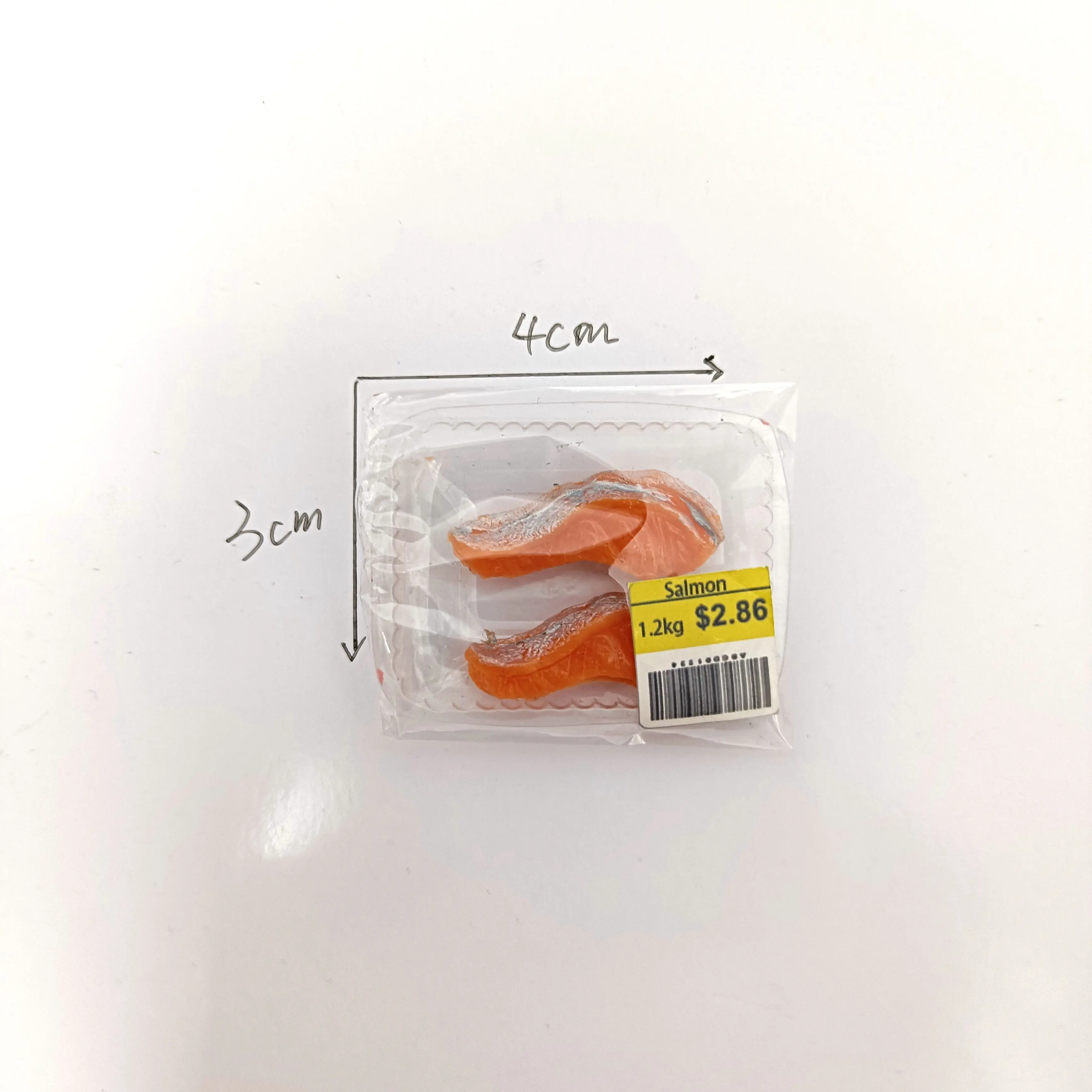 New Miniature Supermarket food simulation beefsteak salmon Bacon beef roll for Doll House Mini Kitchen Birthday/Christmas gifts