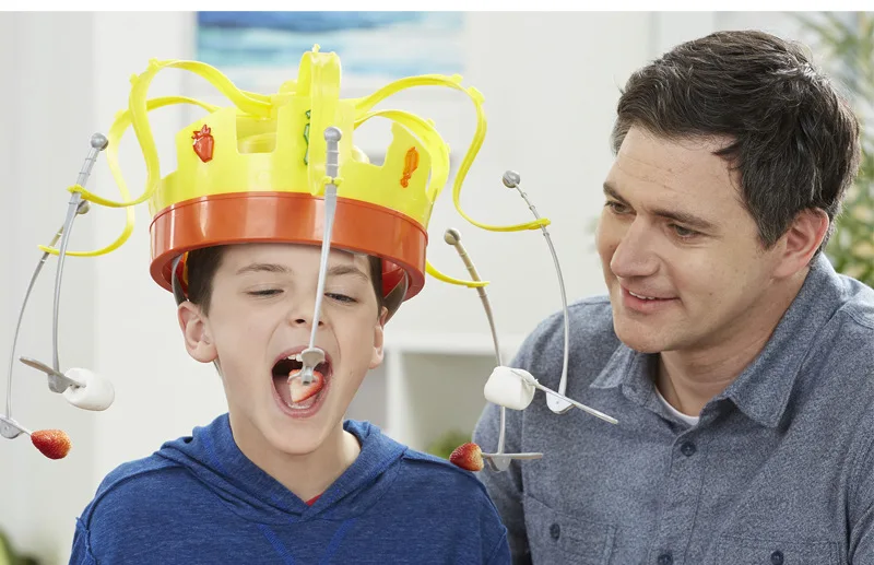 Chow Crown Food Hat Funny Trick Party Bubble Crab Party Prop Game Toy Parent-Child Interaction Games for Kid Party Birthday Gift
