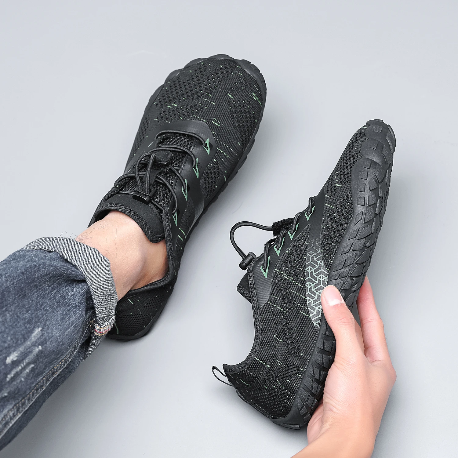 Wide Toe Zero Barefoot Shoes Mens Minimalist Water Shoes Breathable for Walking Rock Climbing Wrestling Trail Running Sneakers