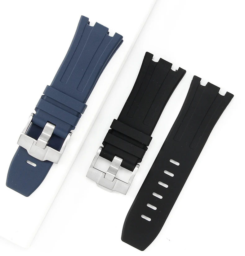 Durable Waterproof Sweat-Proof Comfortable Rubber Silicone WatchStrap for Ap Aibi Royal Oak 15703 Offshore Series 28mm Watchband