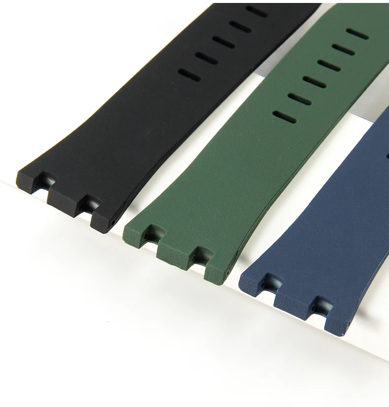 Durable Waterproof Sweat-Proof Comfortable Rubber Silicone WatchStrap for Ap Aibi Royal Oak 15703 Offshore Series 28mm Watchband