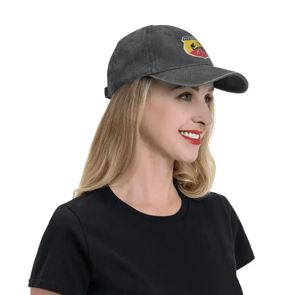 Abarth Scorpion Denim Baseball Cap Car Logo Unisex-Teens Custom Hip Hop Hats Streetwear University Dropshipping Baseball Caps