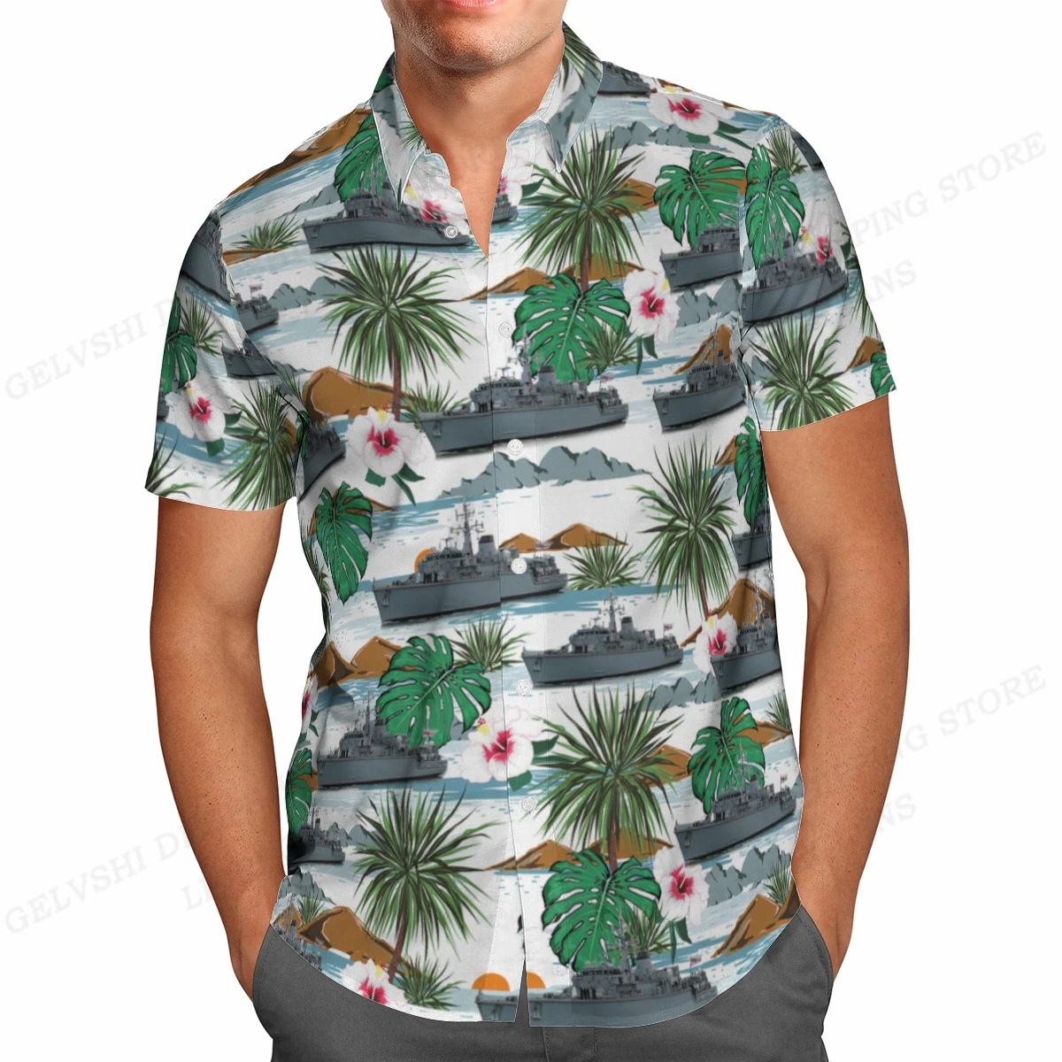 Summer Hawaiian Shirts Fish Printed Shirt Men Women Fashion Short Sleeve Blouse Men's Vocation Lapel Beach Camisas Sea